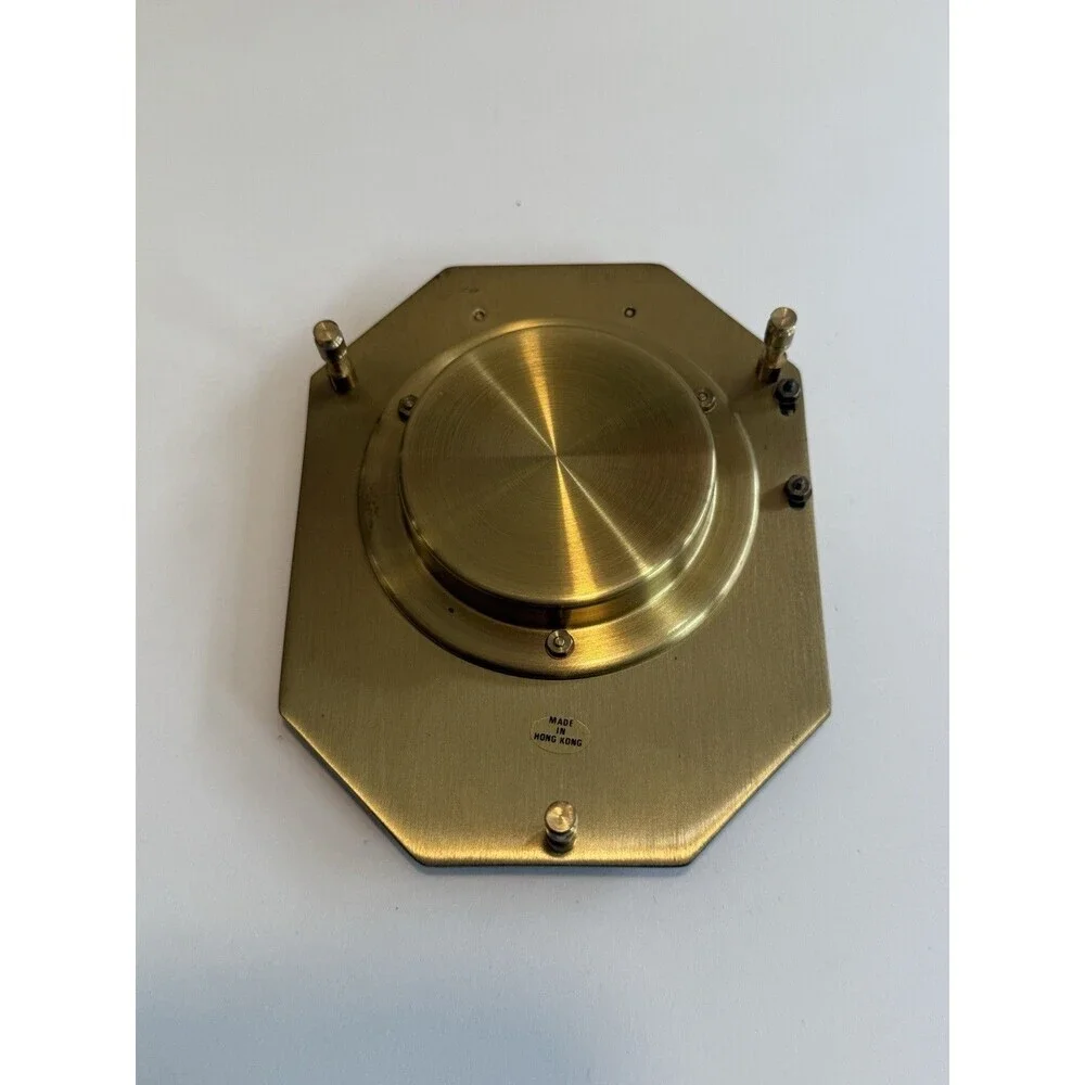 Vintage Franklin Mint Universal Sundial 1987 Brass Compass on Wood Base